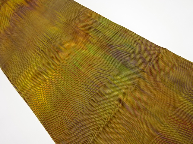 リサイクル　格子模様織り出し名古屋帯